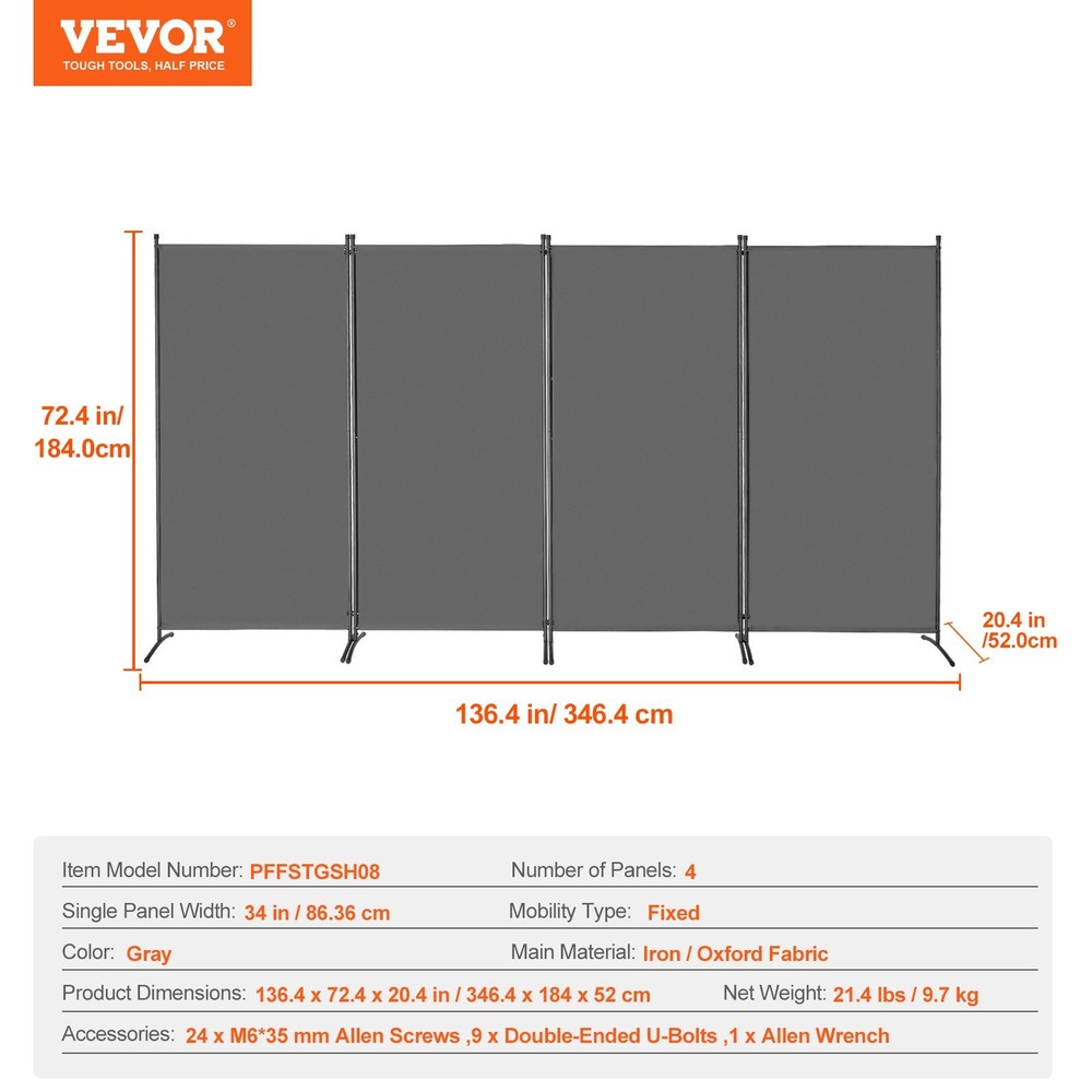 Room Divider,4 Panels Room Divider,Folding Privacy Screen&Portable Partition Div