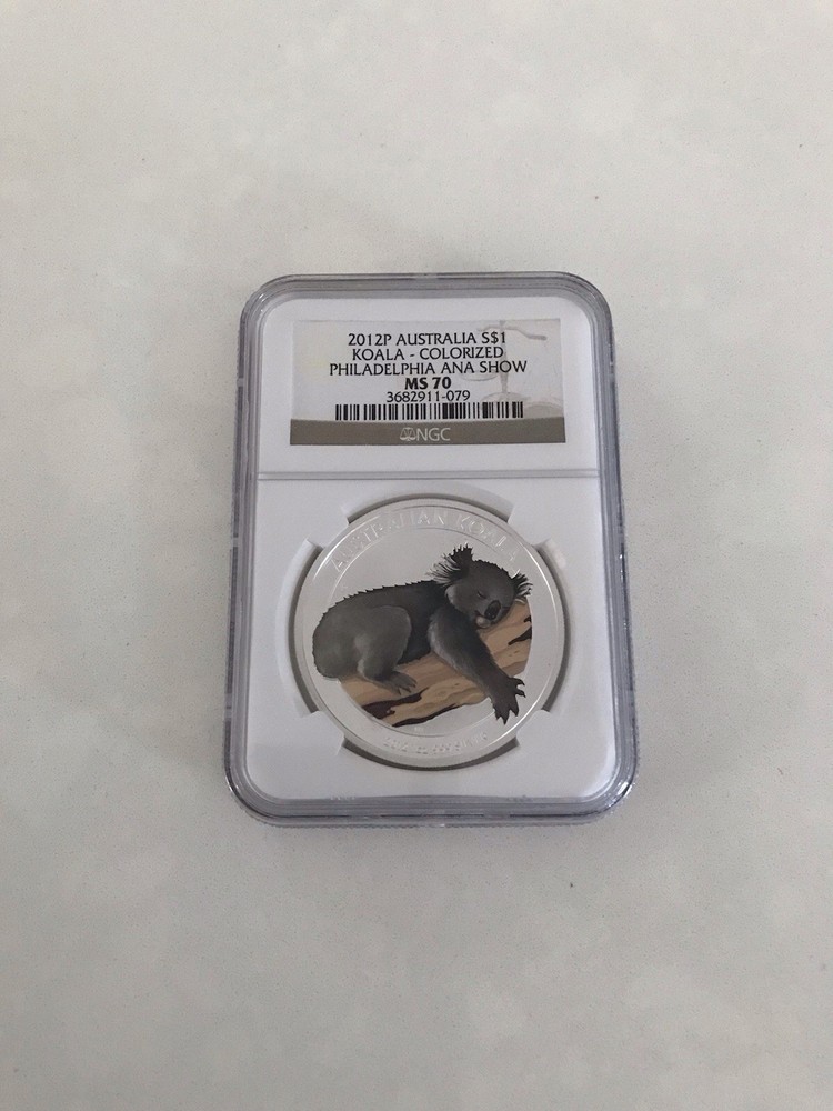 2012P Australia S$1  Koala Colorized MS 70