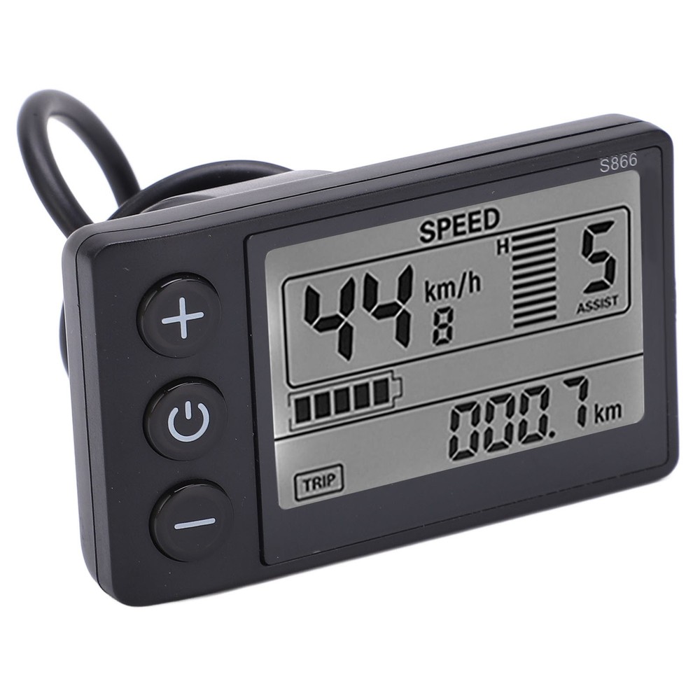 E-Bike S866 LCD Display Meter 24V 36V 48V Control Panel With Waterproof Plug
