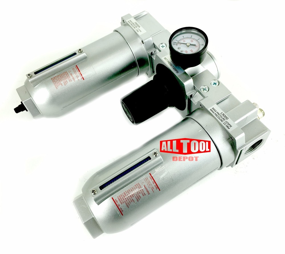 3/4" HEAVY DUTY HIGH FLOW Combo FILTER REGULATOR LUBRICATOR Clean Air Tools Auto