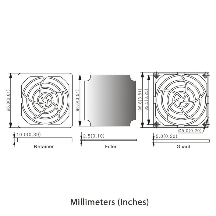 AC Infinity 92mm Fan Filter Kit