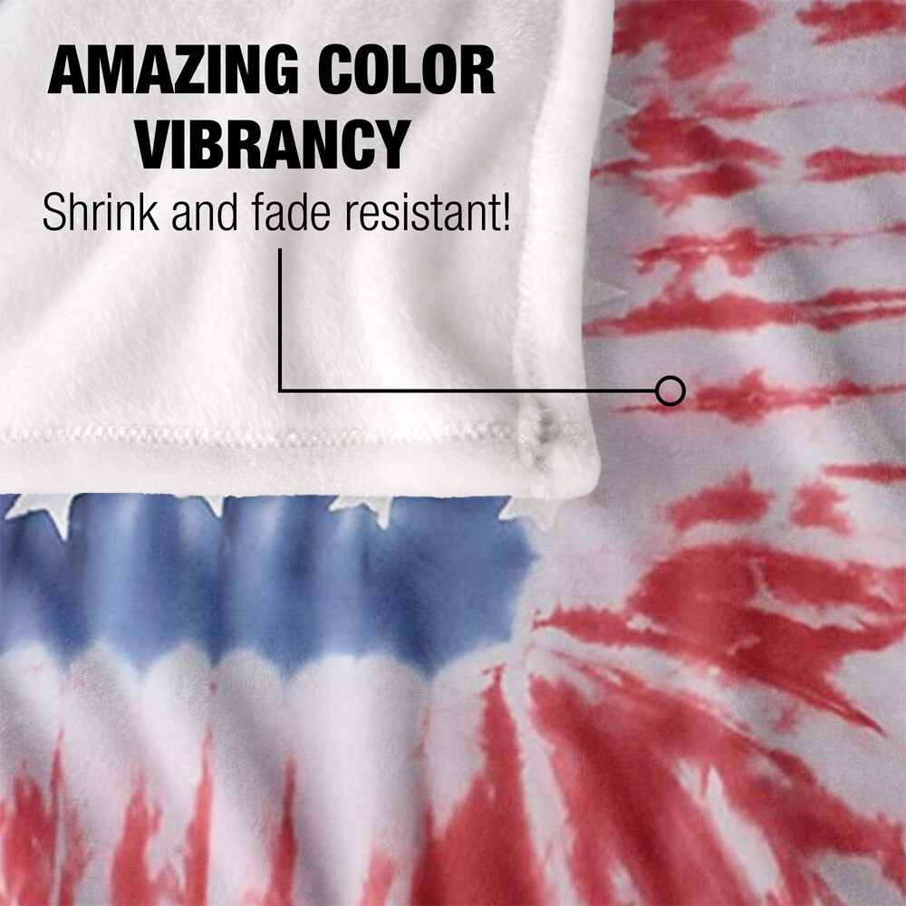 American Flag Tie Dye Silky Touch Super Soft Throw Blanket, 36"x58"