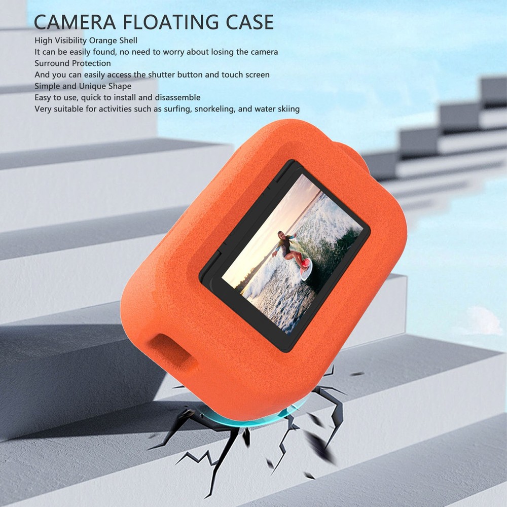 Sports Camera Floating Case Orange High Visibility Floating Protective Shel MEJM
