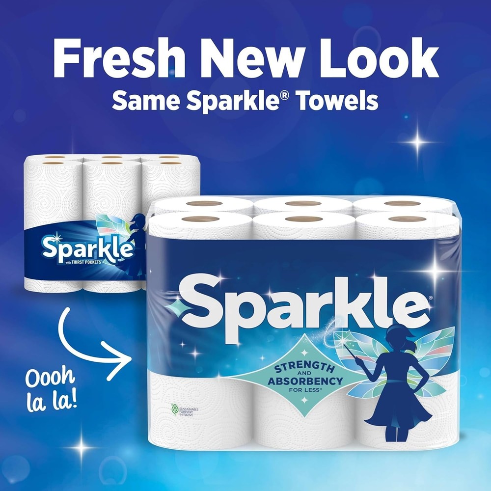 Sparkle Pick-A-Size Paper Towels, 6 Double Rolls (660 Sheets Total)