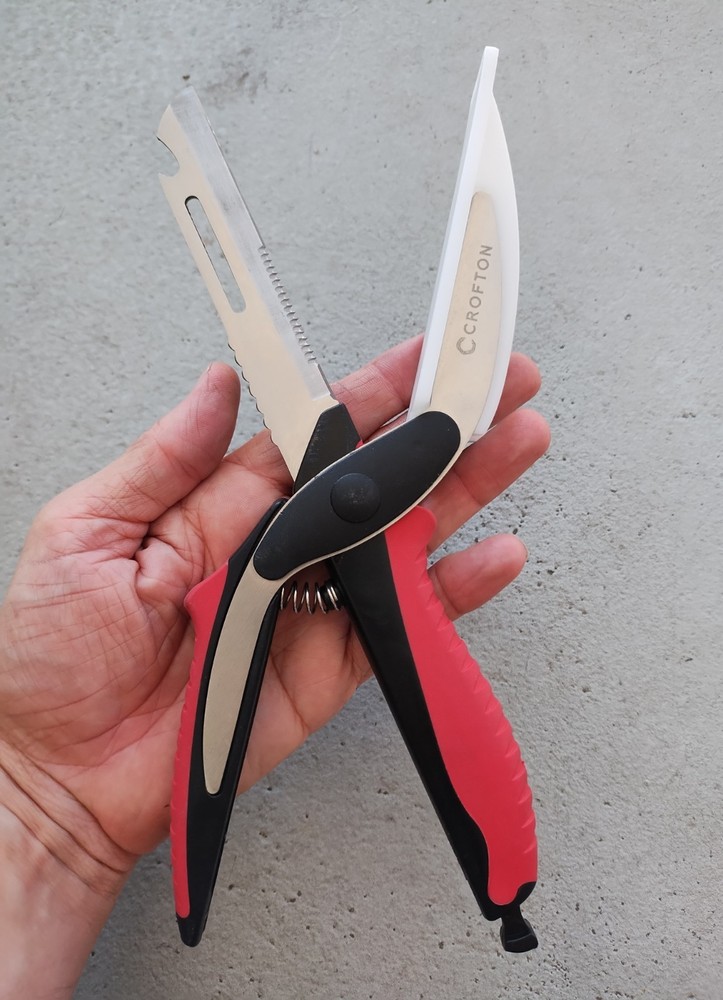 CROFTON KITCHEN SCISSORS COMBO BLADE CUTTING BOARD & KNIFE, EXCELLENT CONDITION!