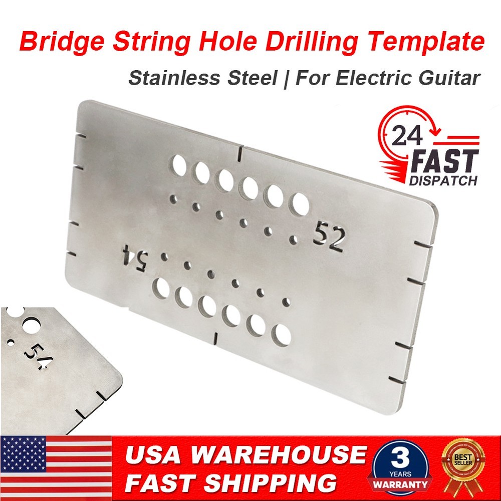 US For Guitar String Through Drilling & Fitting Ferrules Drilling Guide Template