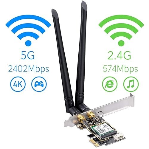 WiFi 6 Mini PCI-E Wireless Network Card Tri-band AX3000 WiFi Bluetooth Adapter