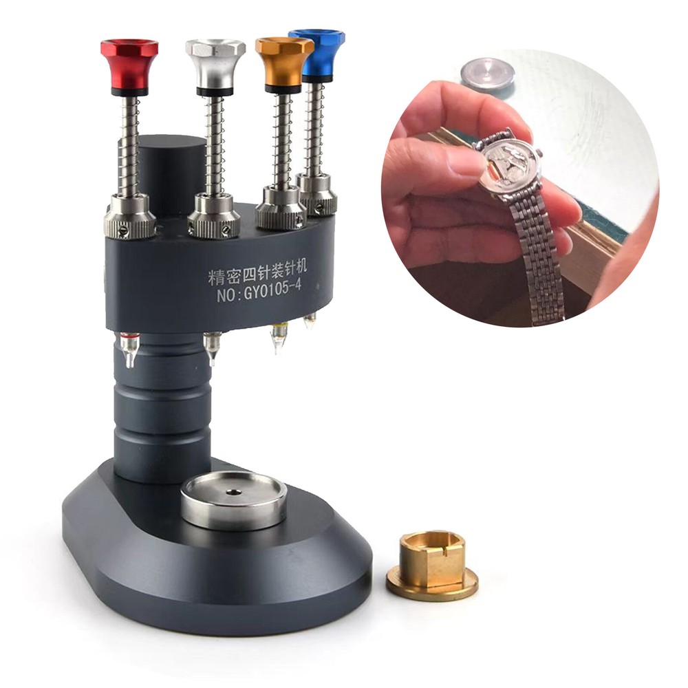 High-Precision 4 Pin Watch Hand Presser Press Kit Watchmaker Repair Setting Tool