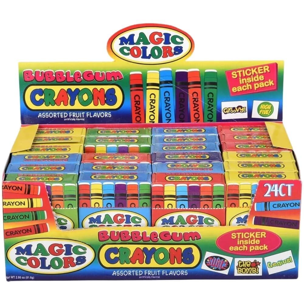 Rhode Island Novelty Magic Colors Assorted Fruit Flavored Bubble Gum Crayons