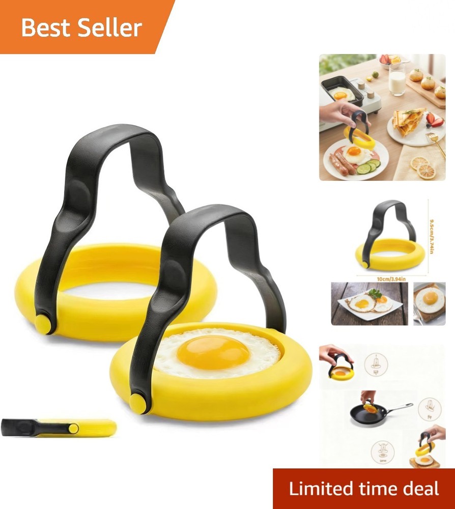Effortless Egg & Pancake Shaper - 2-Pack Silicone Molds for Quick Meals