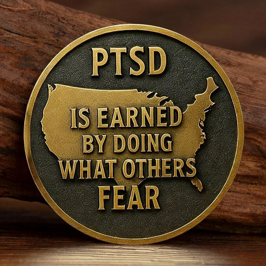 Military PTSD Is Earned Challenge Coin Collectable Armed Forces 1-pc