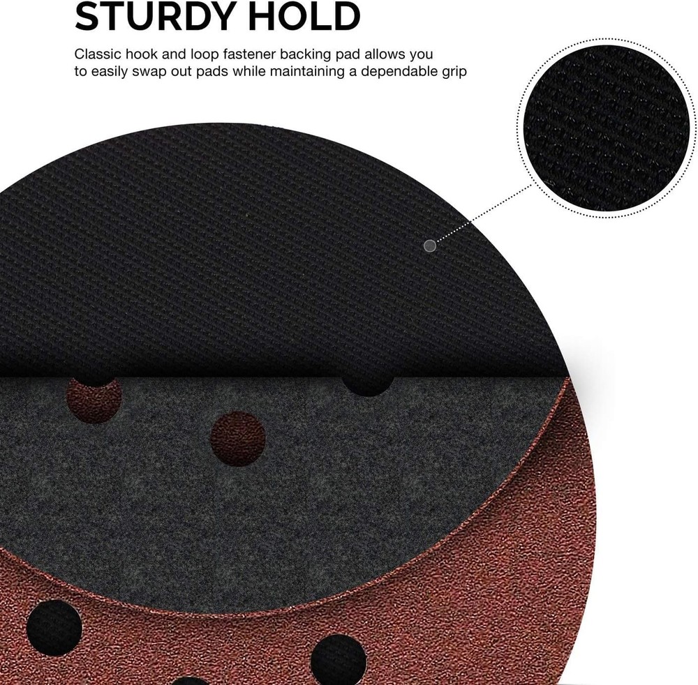 Neiko 30267A Flexible-Edge Hook-and-Loop PU Backing Pad for DA Sander 6"