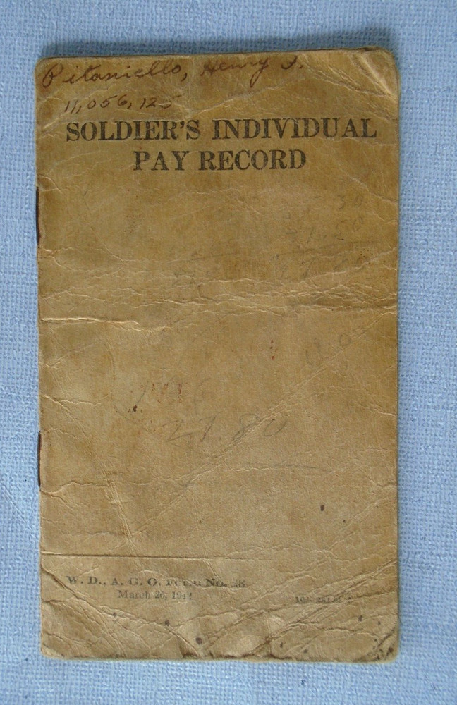 WWII Soldier's Individual Pay Record, named