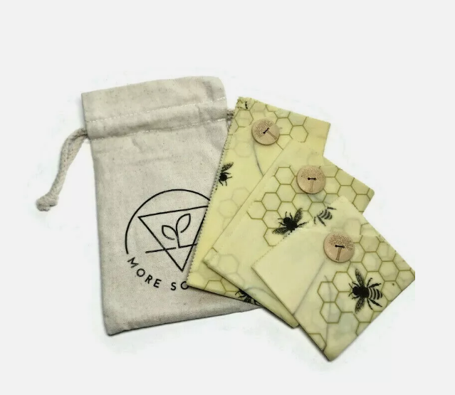Reusable Beeswax Honey Wrap for Food Storage 3-Pack Assorted