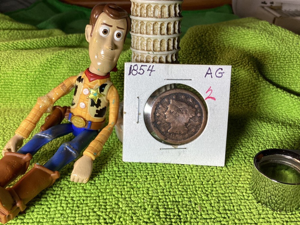 1854 BRAIDED HAIR LARGE CENT LOWER GRADE