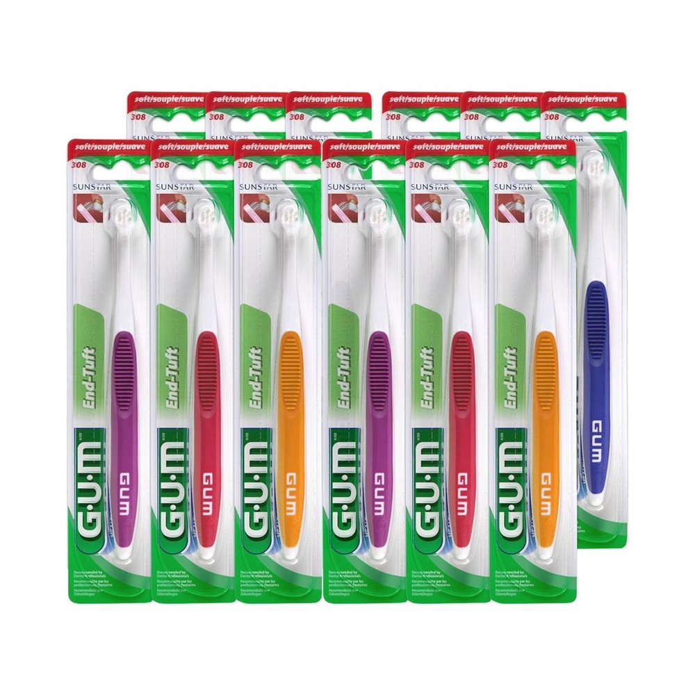 GUM End-Tuft Toothbrush 12ct - SKU 308