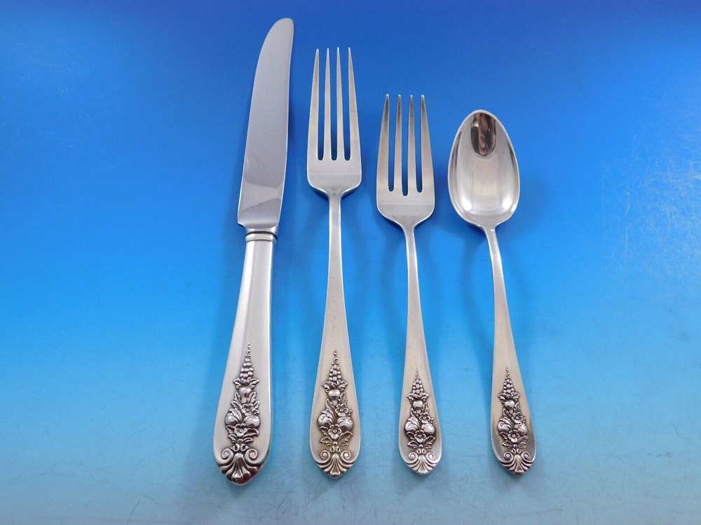Pendant of Fruit by Lunt Sterling Silver Regular Size Place Setting 4-Piece