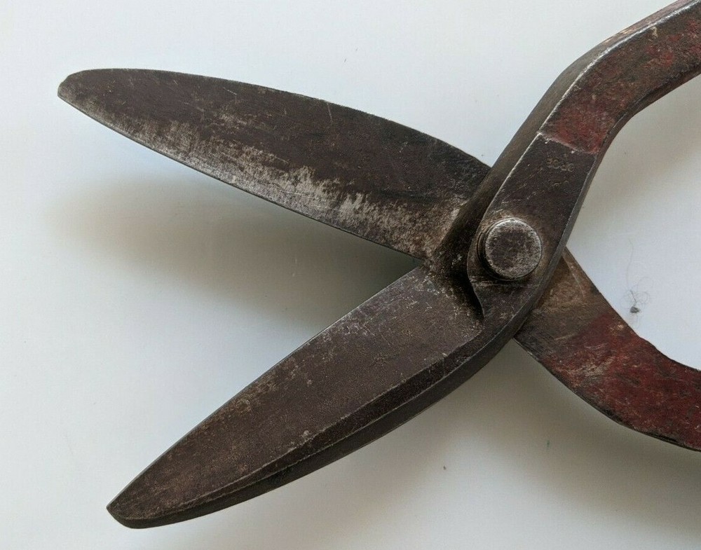 Vintage HUDSON FORGE Co. 12 inch Tin Snips Flat Blade