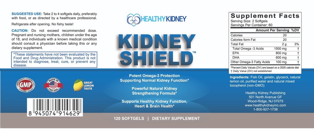 Kidney Shield Supplement Function Creatinine Cleanse Renal Health Function 2pack
