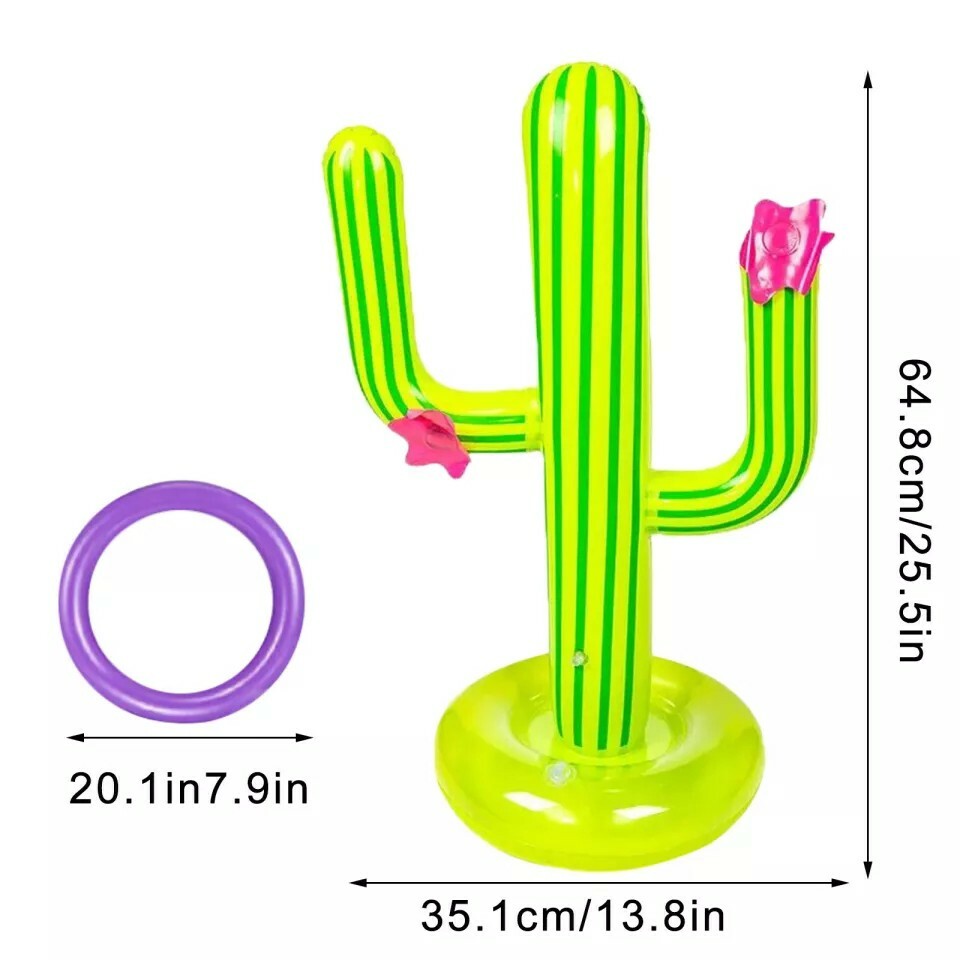 Inflatable Pool Toy Ring Toss Game Outdoor Cactus Water