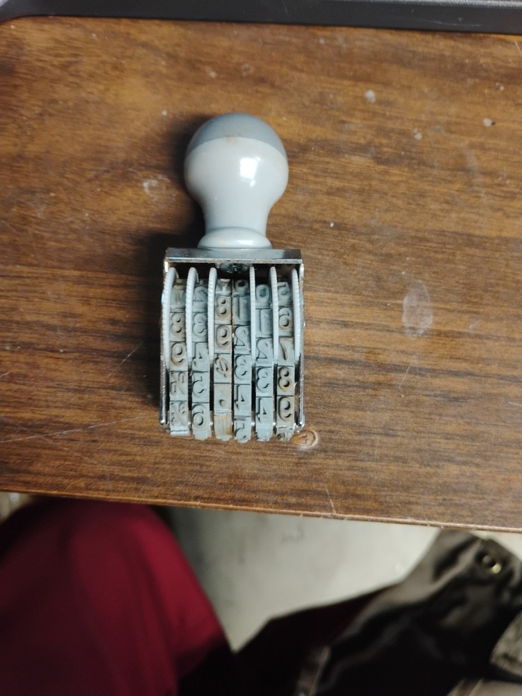 Vintage Stockwell Adjustable Hand Stamp Six Lines