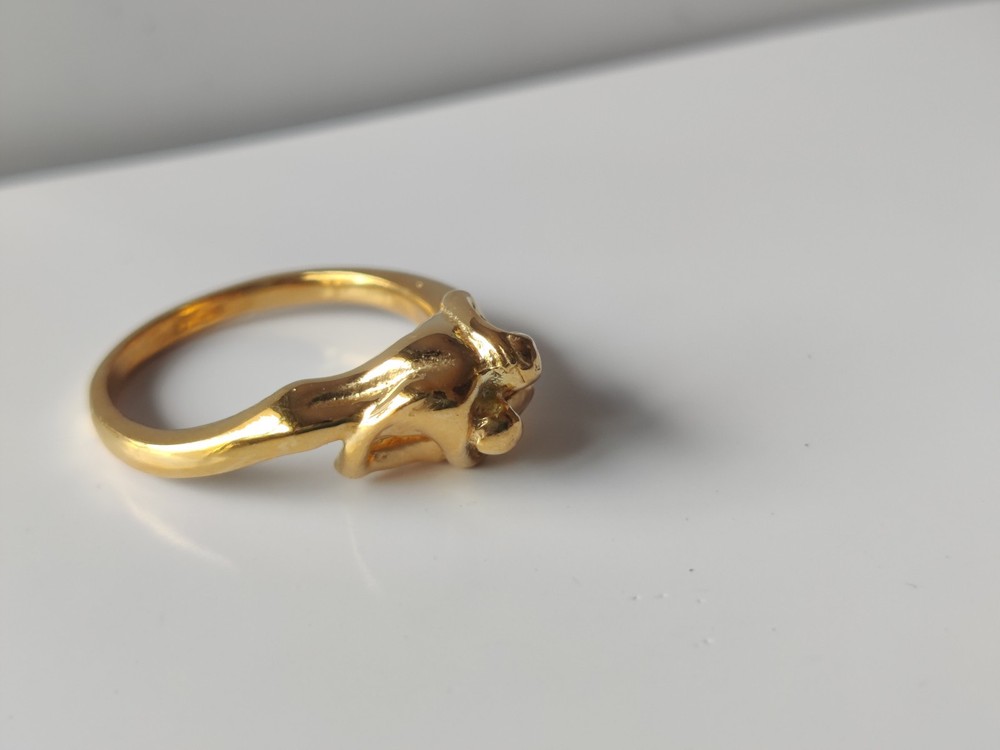 Handmade "Lovers" Ring, 925 Silver, Gold Micron Plating Romantic Gift Hug Design