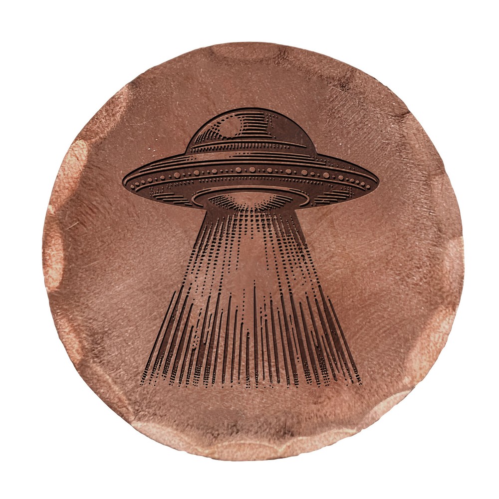 UFO Embossed Copper Golf Ball Marker by Sunfish