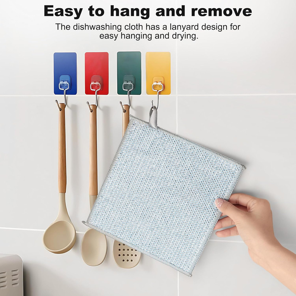 20pcs Non Scratch Wire Dishcloth Multipurpose Wire Dishwashing Rag for Wet and D