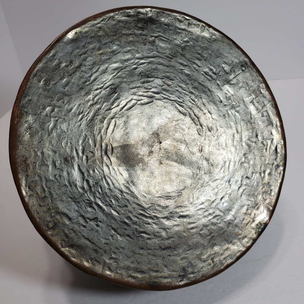 Antique Copper Indian Chapati Box Hand Made Rustic Hardware 9.5" Diameter