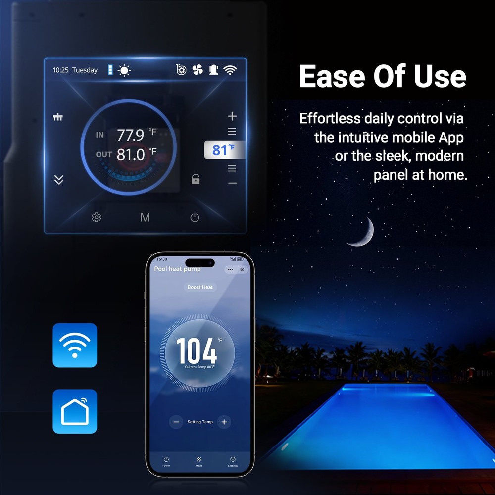 Inverter Pool Heater & Chiller 100000 BTU for 28000 Gallon