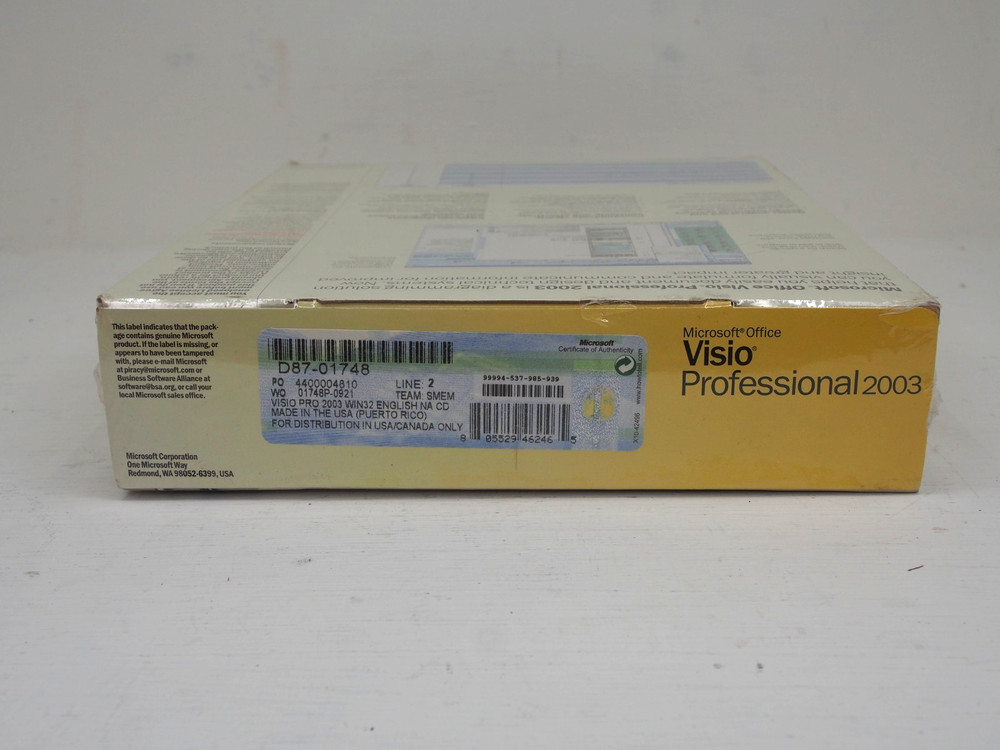 NEW SEALED Microsoft Office Visio Professional 2003 RETAIL Box