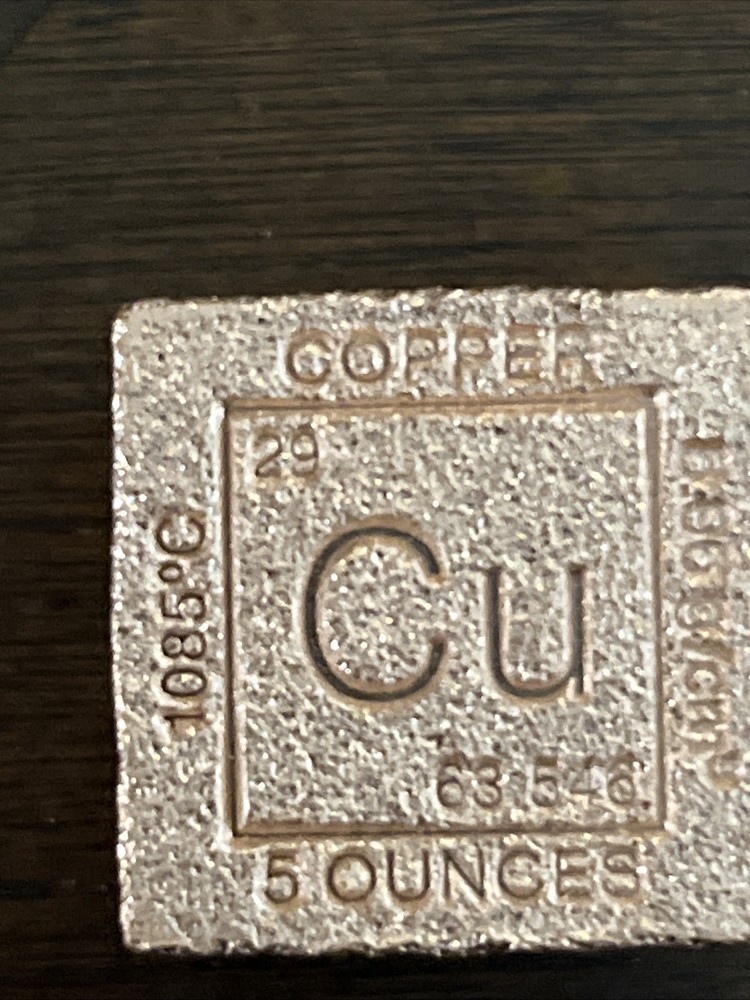 5 oz. COPPER CUBE 1 Inch Square .999 Fine ELEMENTAL Design