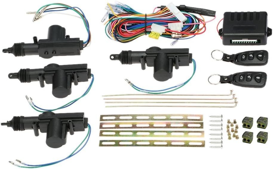 Complete Keyless Entry Car Kit with Remote Trunk Release & 4 Door Lock Actuators