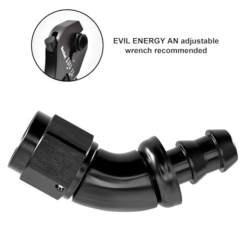 Push Lock Fitting One Piece Full Flow Hose End 8AN 45 Degree