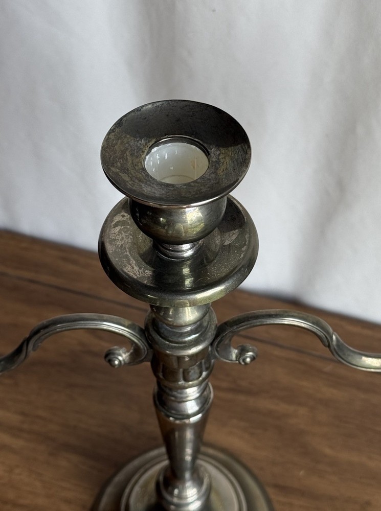 Vintage Three Arm Silver Plated Candlestick Candelabra