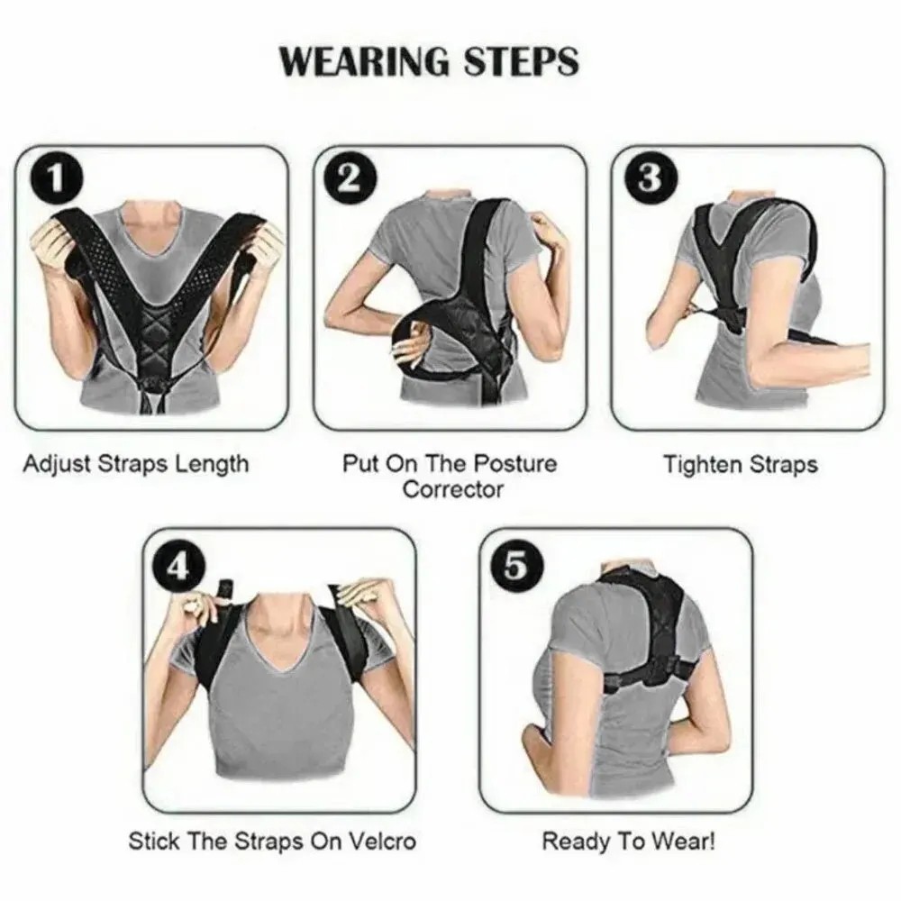 Adjustable Posture Corrector Back Shoulder Support Correct Brace Belt Men Women