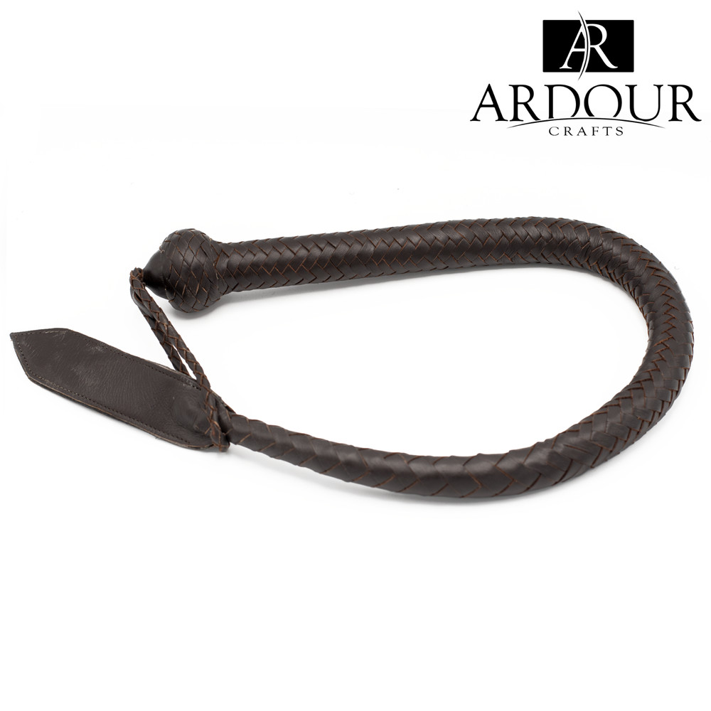 3ft Real Leather Dragon Tail Handcrafted Single Tail Snake Style with 16 Plaits