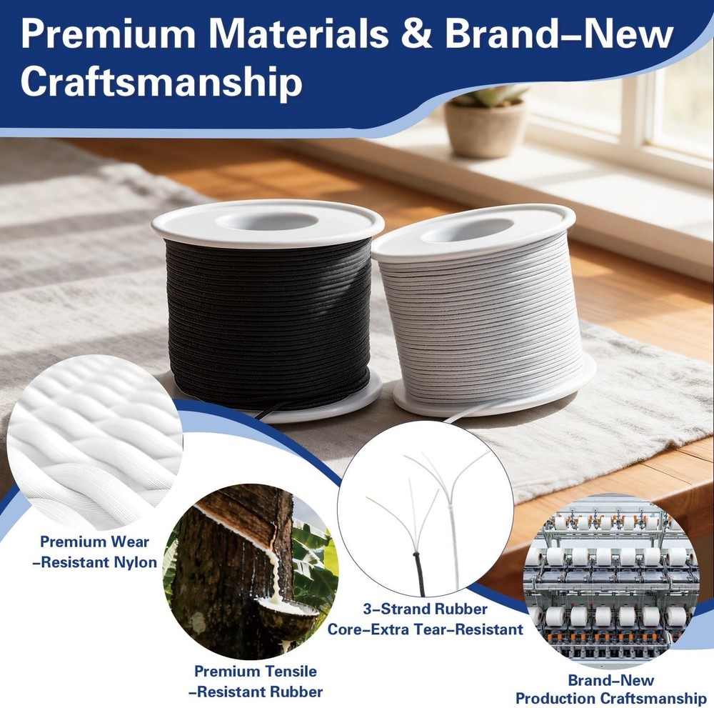 220 Yards Stretchy Bracelet String, 1mm Elastic String for Bracelets