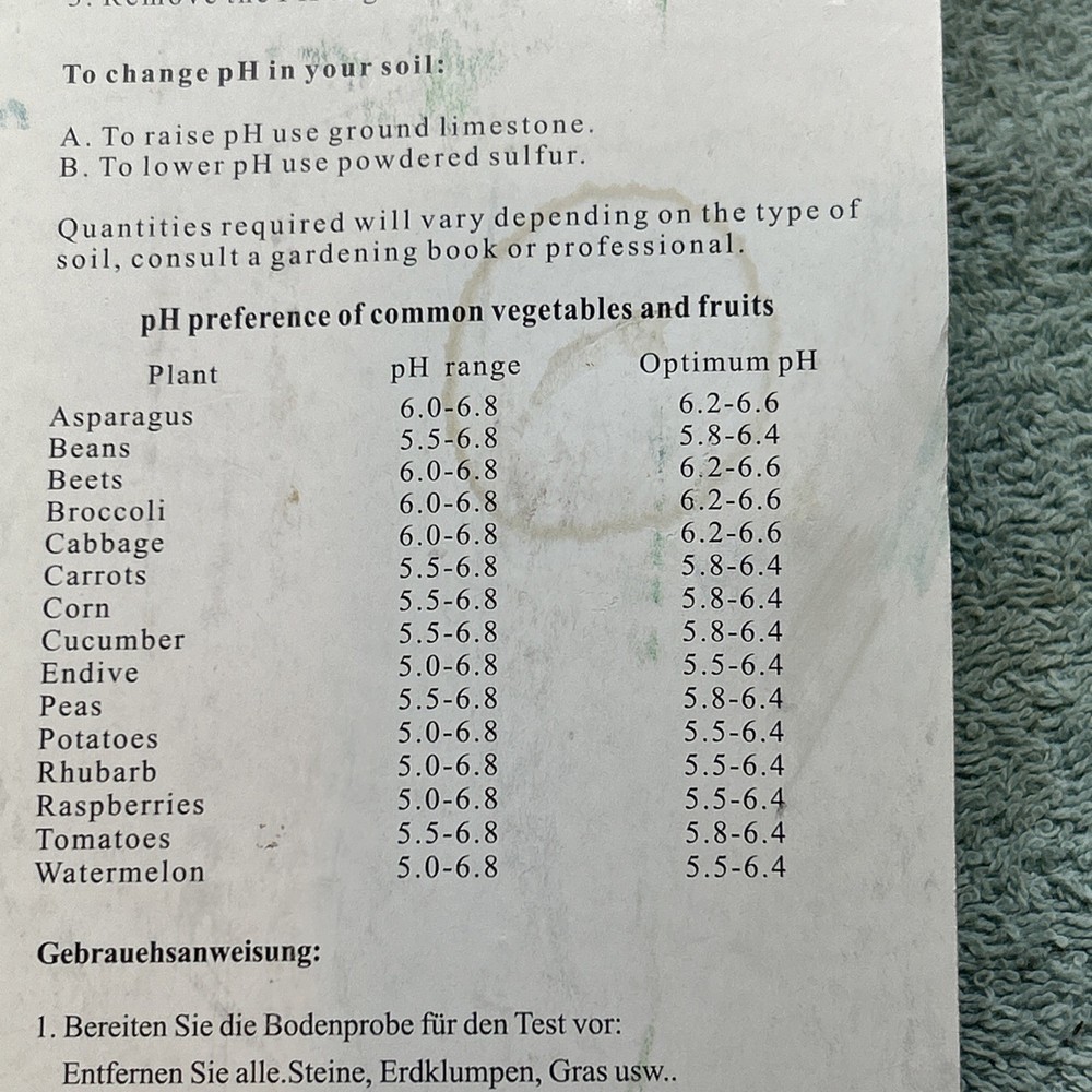 One Step Gardens pH Tester Water Moisture Tester Meter