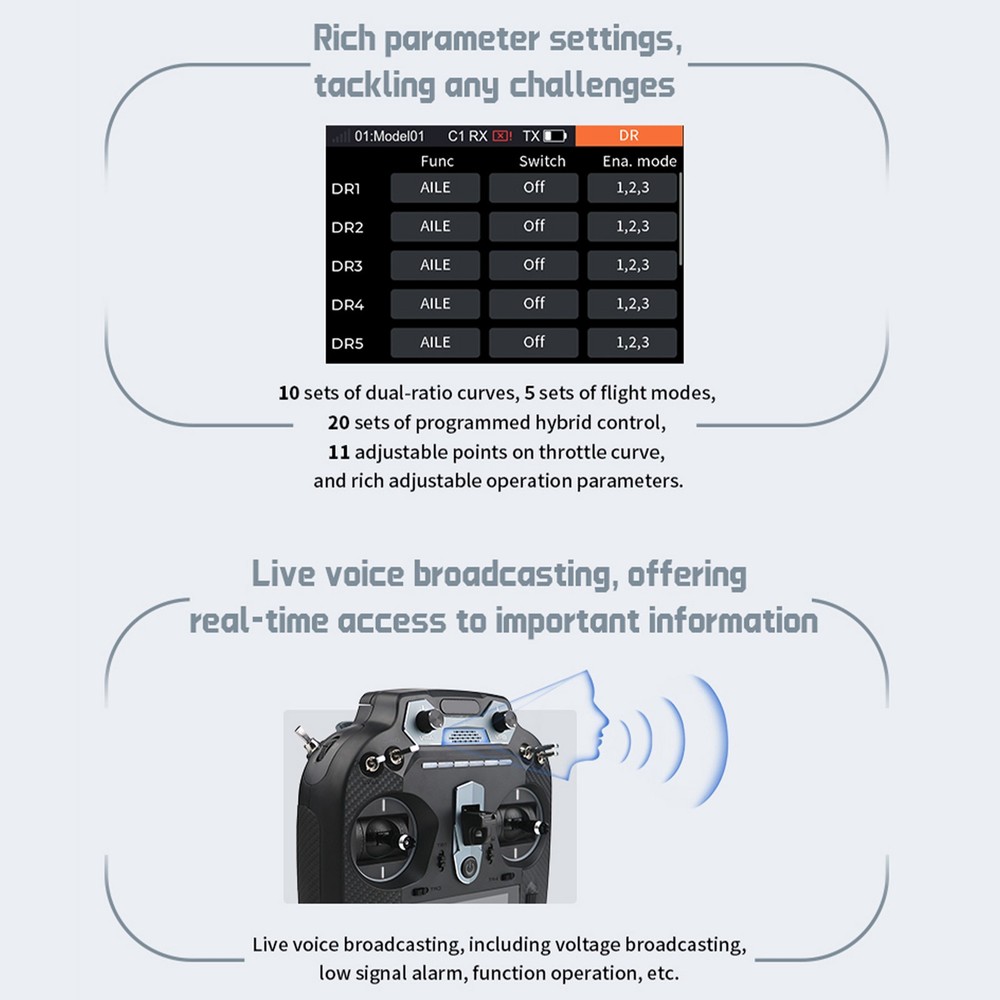 Flysky FS-ST16 ANT Protocol 16CH Remote Control 1500m Range for RC Plane Car