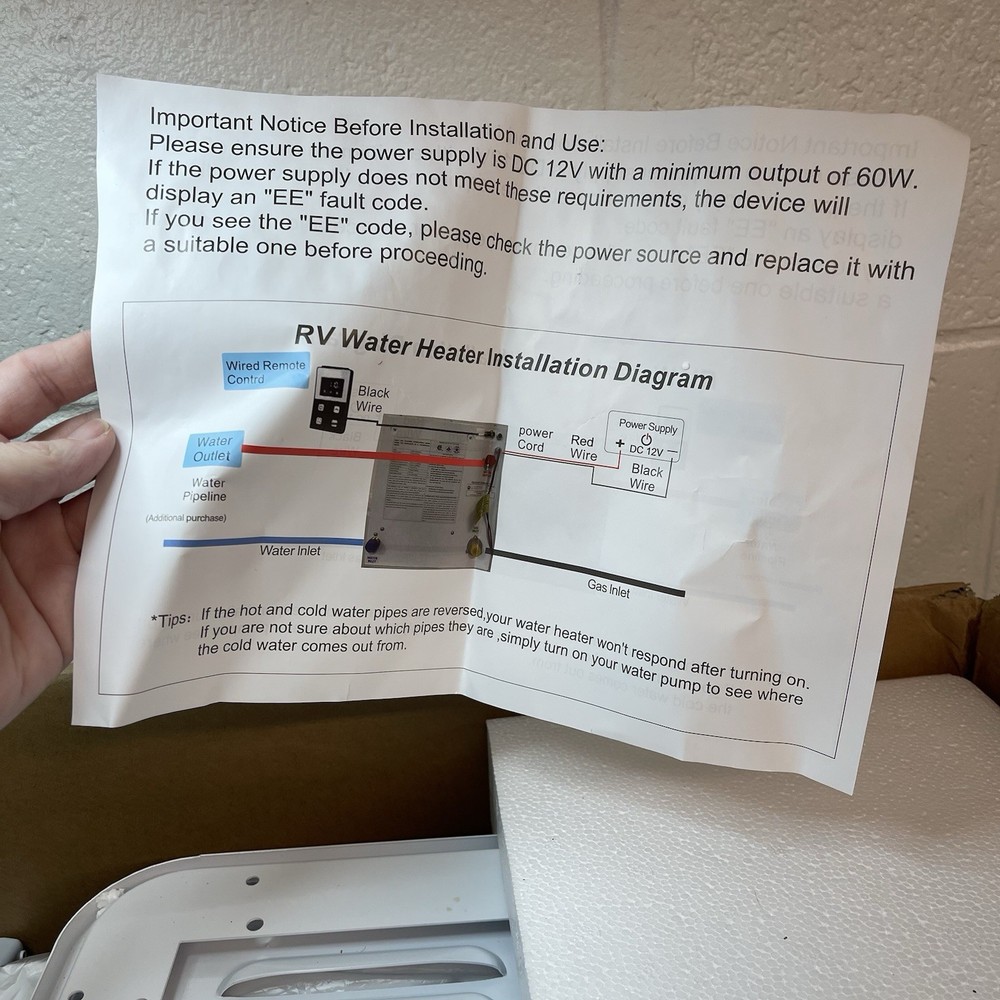 VEVOR RV Tankless Water Heater 55000 BTU On-Demand Propane TM-RV03-2