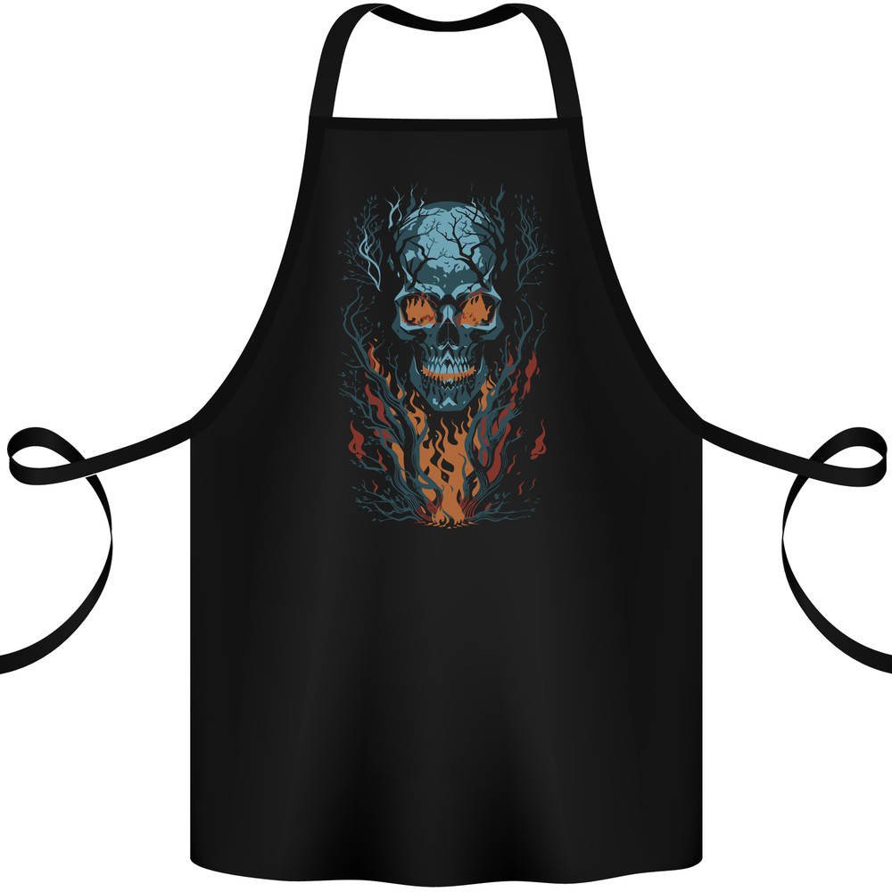 Fire From Hell Skull Cotton Apron 100% Organic