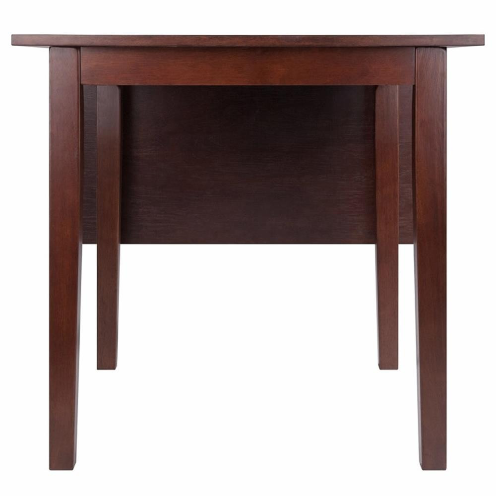 Winsome Perrone 3-Piece 48" Transitional Solid Wood Dining Set in Walnut