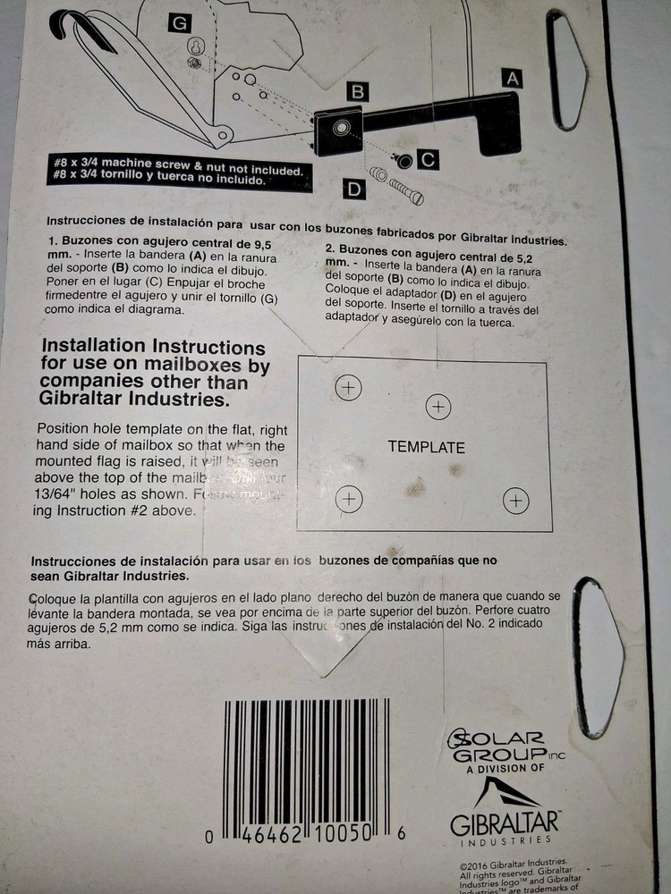 Gibraltar Mailbox Replacement Flag Kit Red Plastic RFL 10000