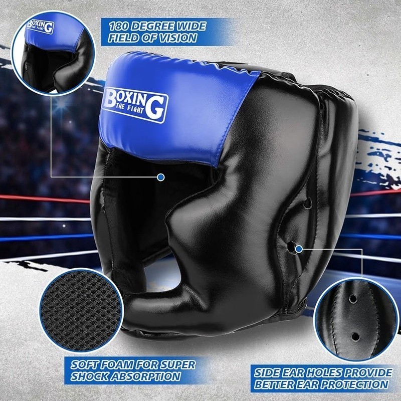 Boxing Headgear Adjustable Protective Lightweight Breathable Training Equipment