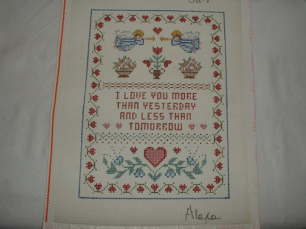 Handpainted Needlepoint Canvas Alexa Sampler Sa-1 14 Mesh