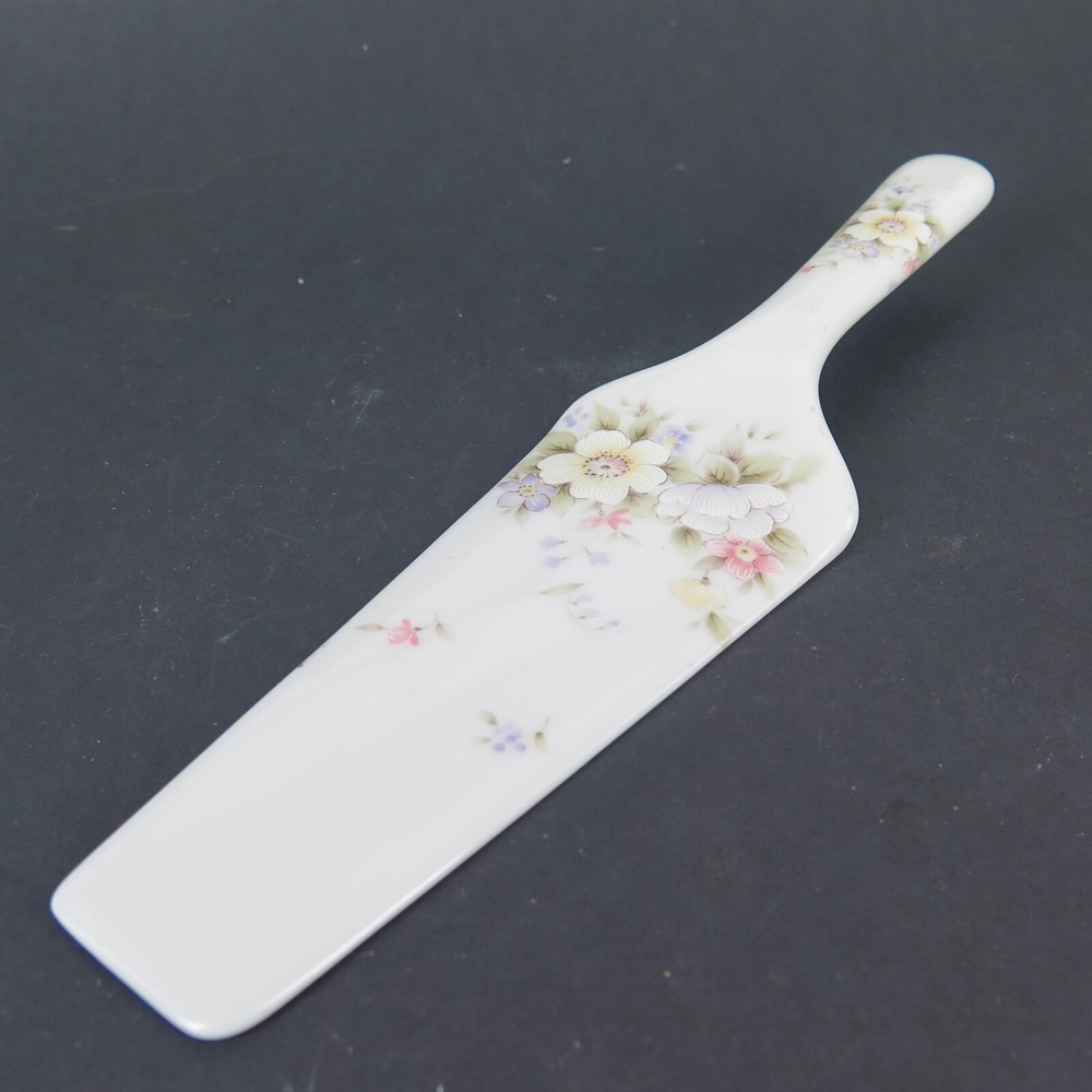 Vintage Porcelain Cake Server With Floral Decoration