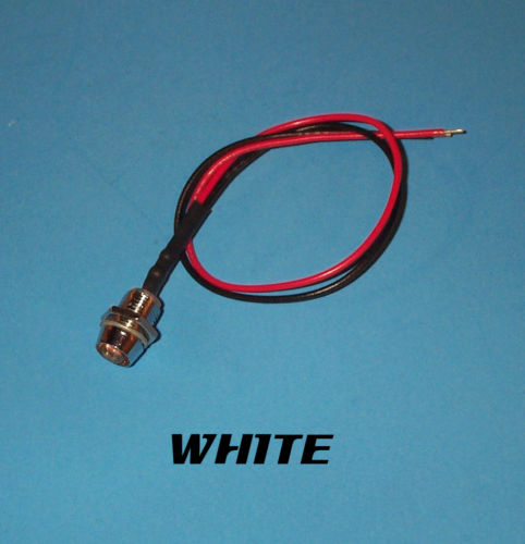 LED - 5mm PRE WIRED 12 VOLT WITH CHROME BEZEL - WHITE