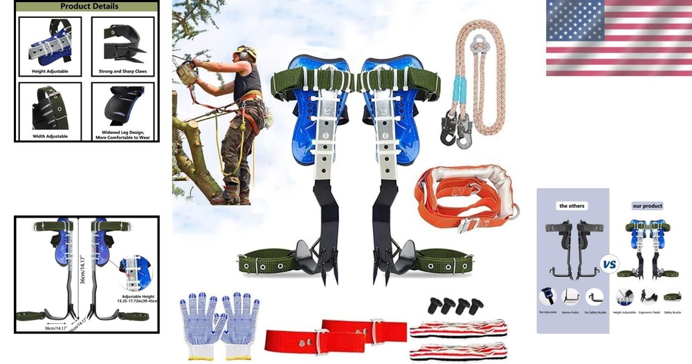 Stainless Steel Tree Climbing Spikes Set