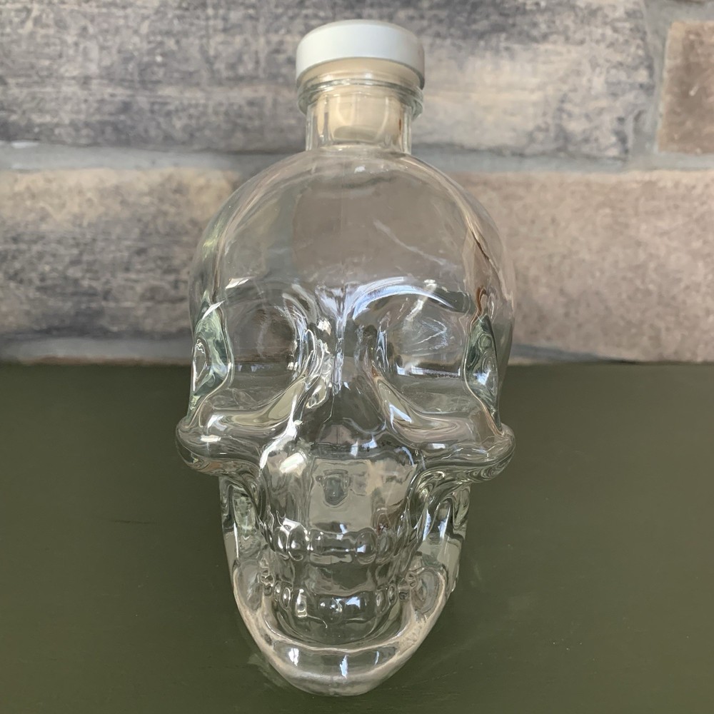 Crystal Head Empty Bottle Glass Skull 750 mL 7”
